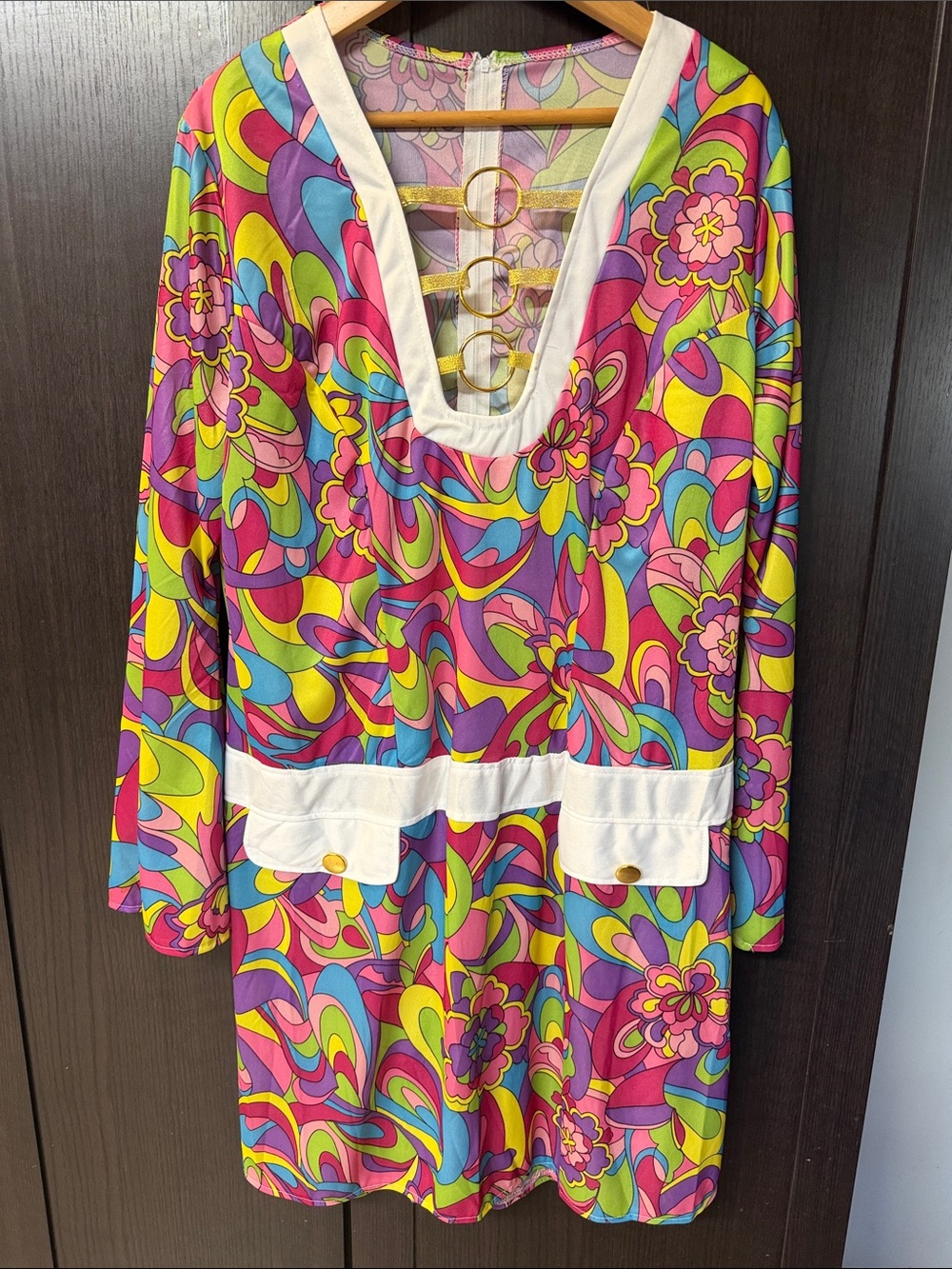 Women’s 60’s flower Power Halloween costume One-Piece Dress